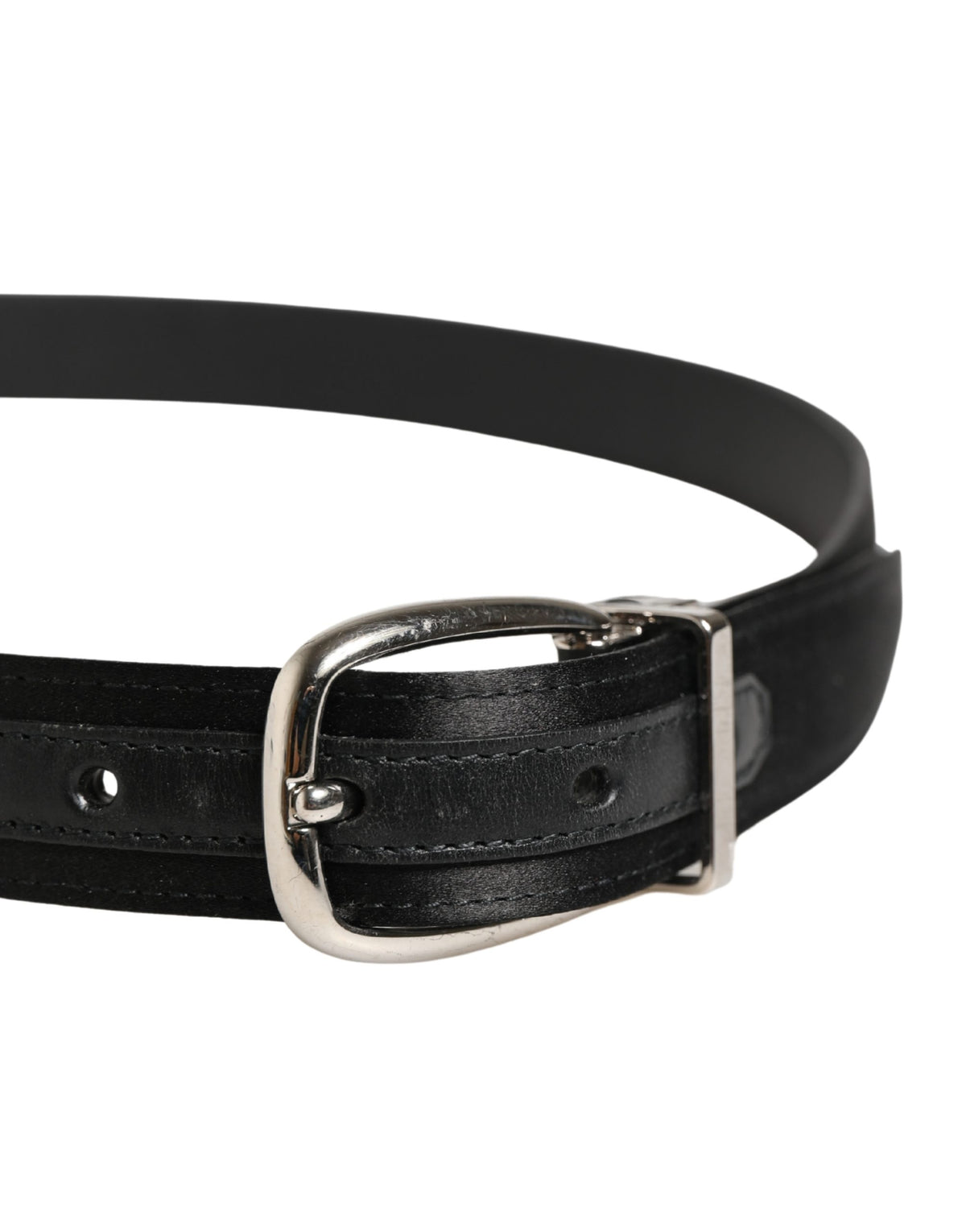 Ceinture Dolce &amp; Gabbana pour homme, en cuir noir classique avec boucle en métal