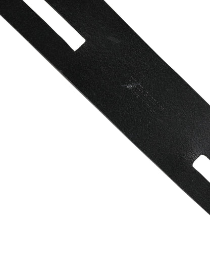 Ceinture Dolce &amp; Gabbana en cuir noir à double sangle et boucle argentée