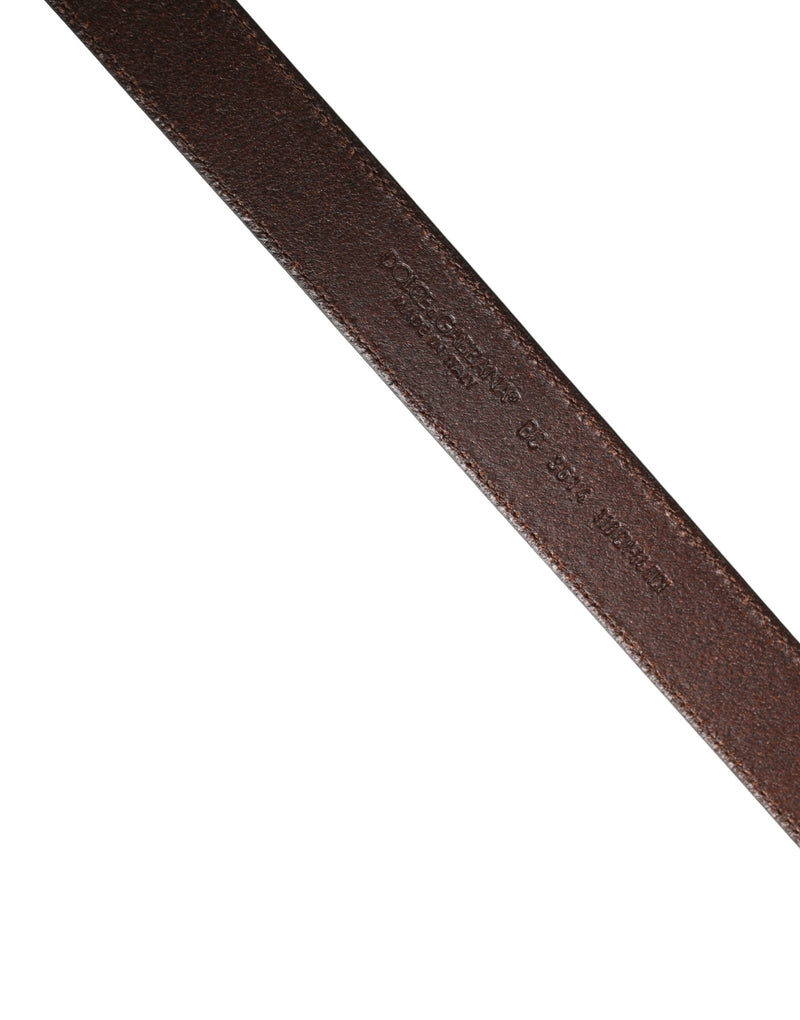 Ceinture Dolce &amp; Gabbana pour homme, en cuir marron classique avec boucle en métal