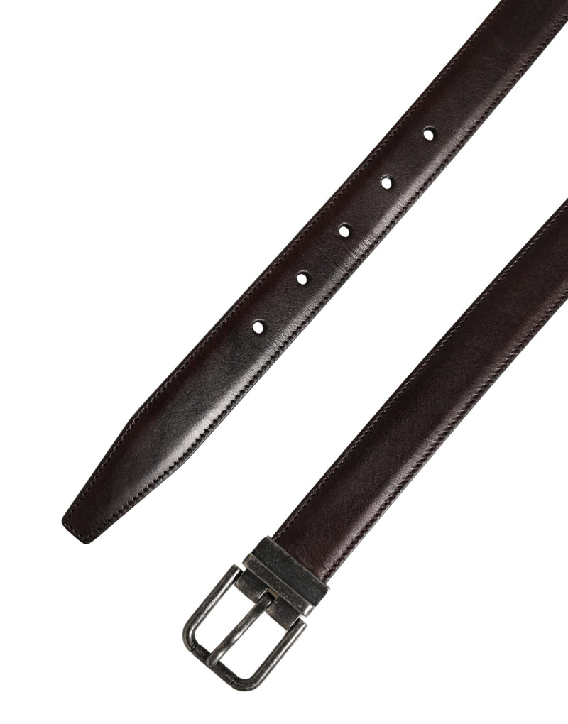 Ceinture Dolce &amp; Gabbana pour homme, en cuir marron classique avec boucle en métal