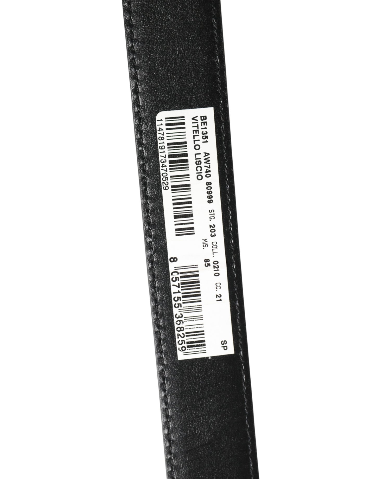 Ceinture Dolce &amp; Gabbana pour homme, en cuir noir classique avec boucle en métal