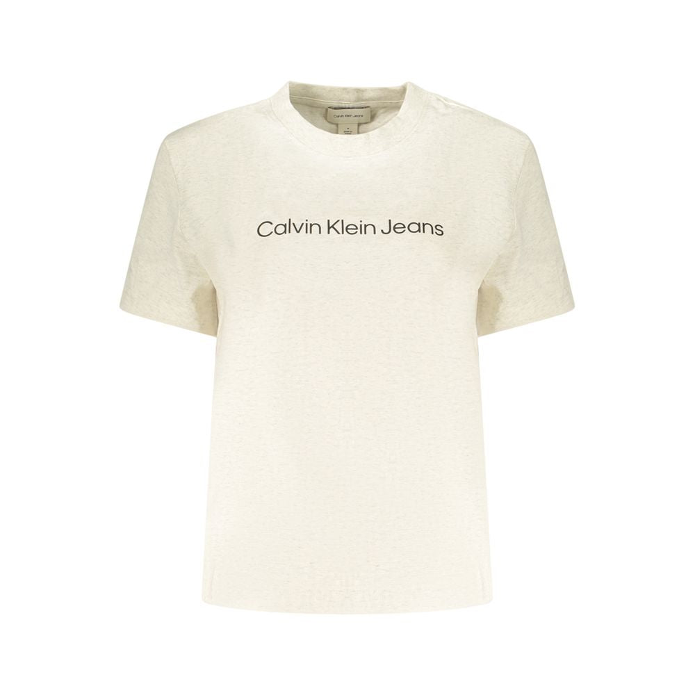 T-shirt en coton beige pour femmes Calvin Klein