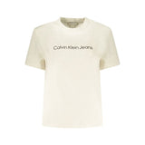 T-shirt en coton beige pour femmes Calvin Klein