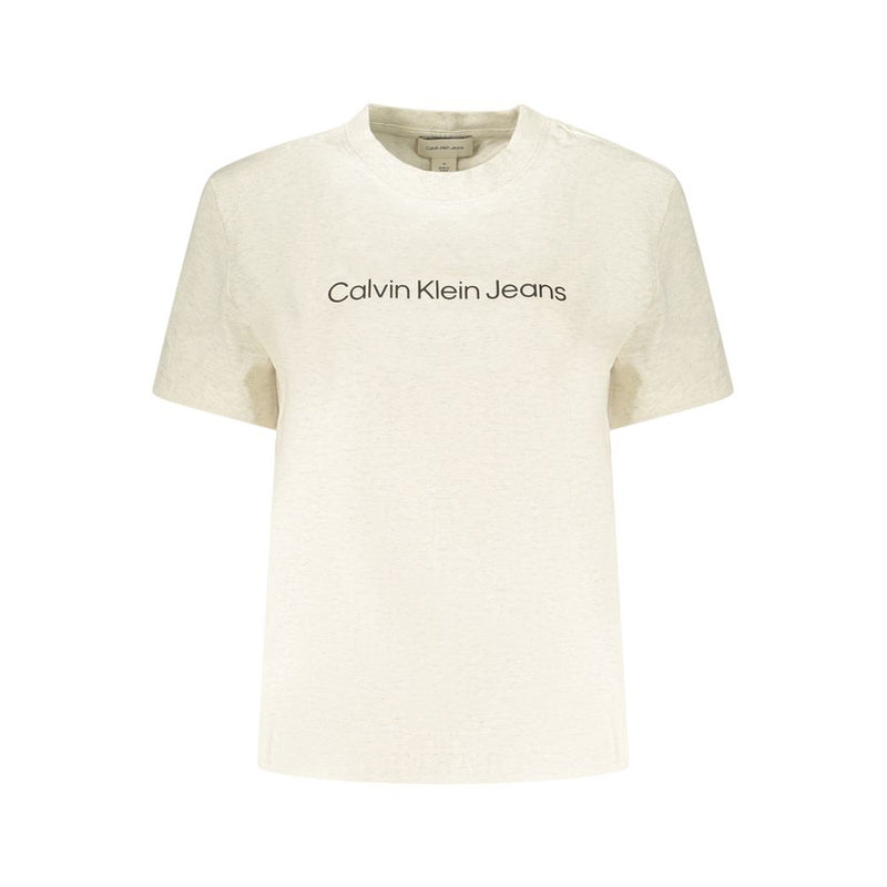 Calvin Klein Beige Cotton Women's T-Shirt - Comfort Meets Style