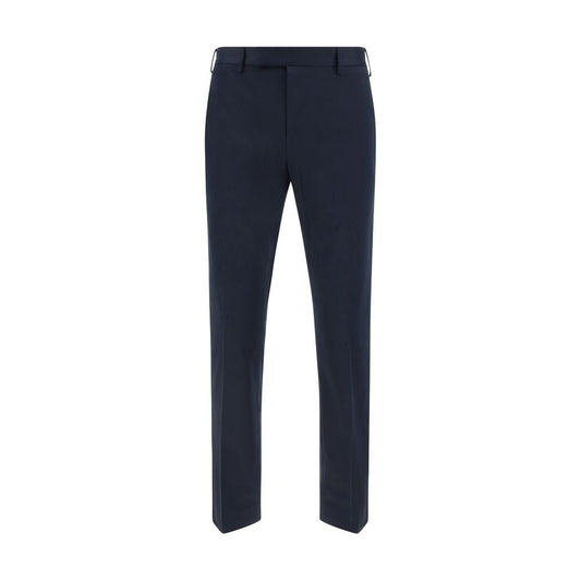 PT Torino Blue Cotton Casual Pants for Men