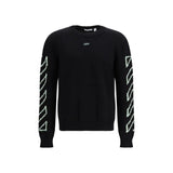 Off-White Diagonal Arrow Fuzzy Sweater - Black Cotton