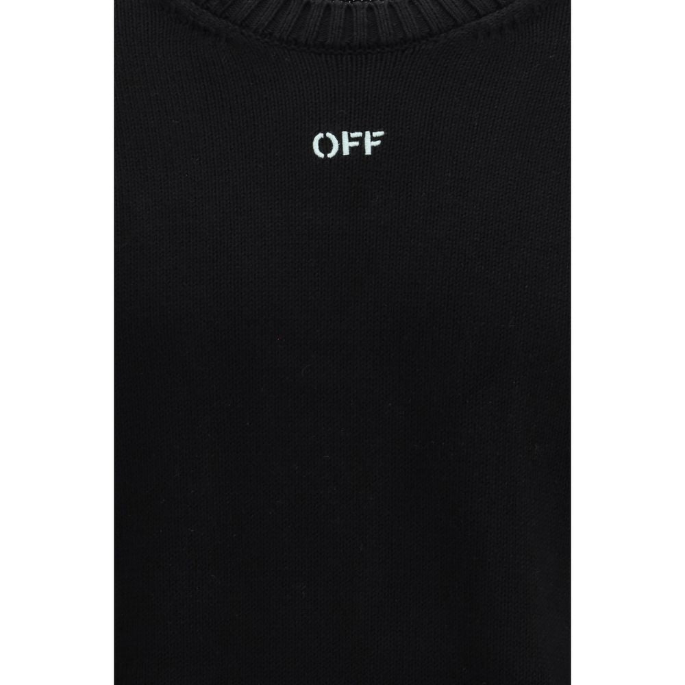 Off-White Diagonal Arrow Fuzzy Sweater - Black Cotton