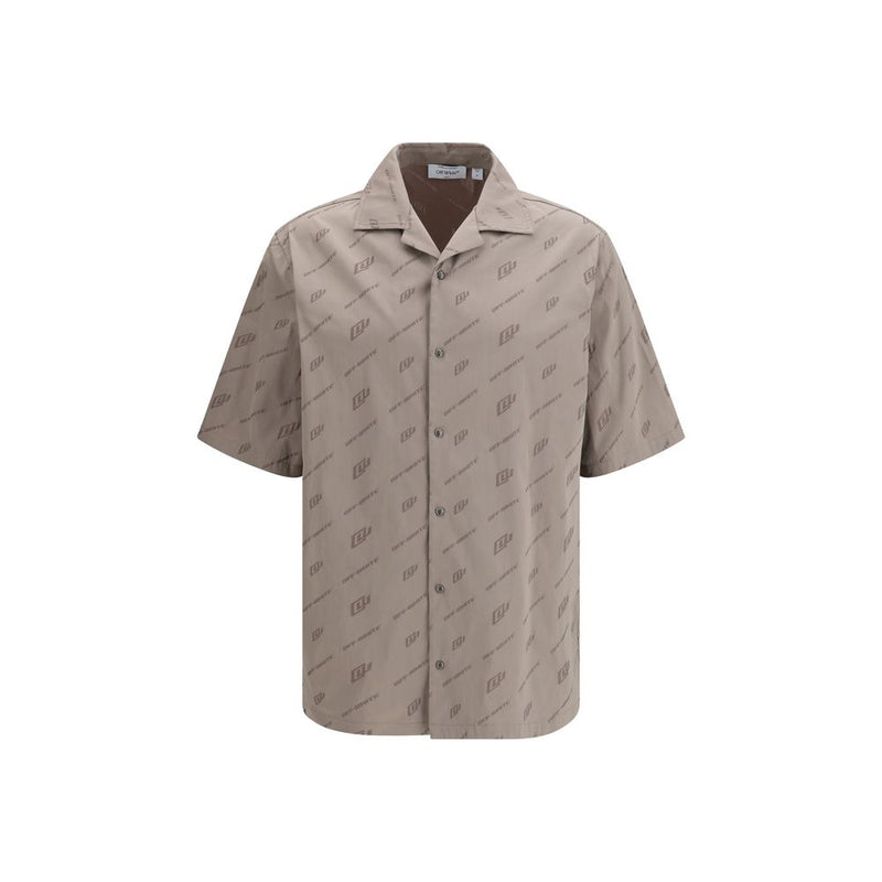 Off-White Beige Viscose Shortsleeve Shirt for Men