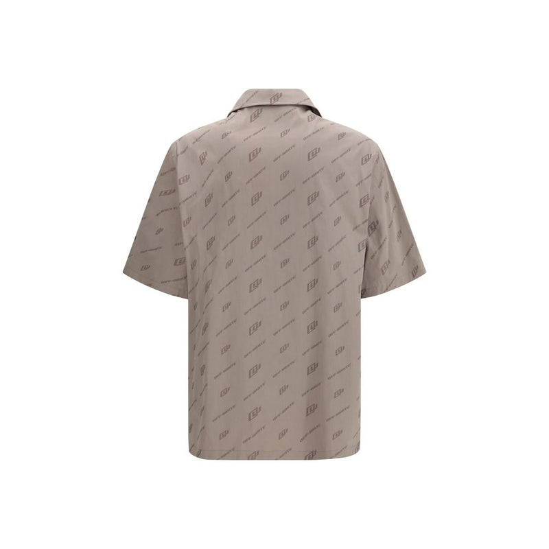 Off-White Beige Viscose Shortsleeve Shirt for Men