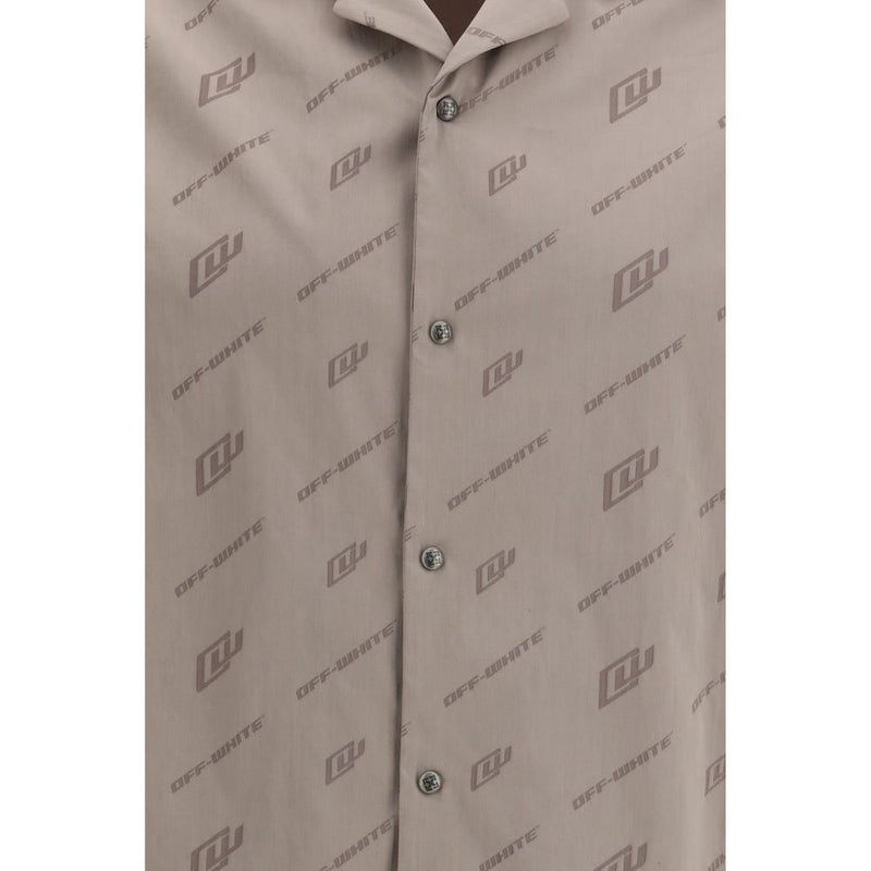 Off-White Beige Viscose Shortsleeve Shirt for Men