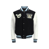 Off-White Black Wool Bomber Jacket - Varsity Star Logo
