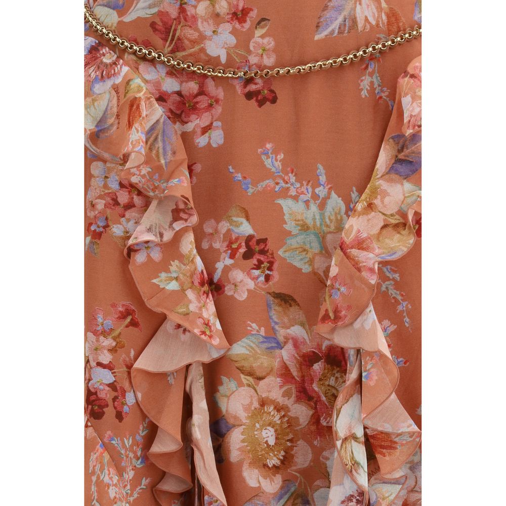 Jupe longue en coton orange Zimmermann