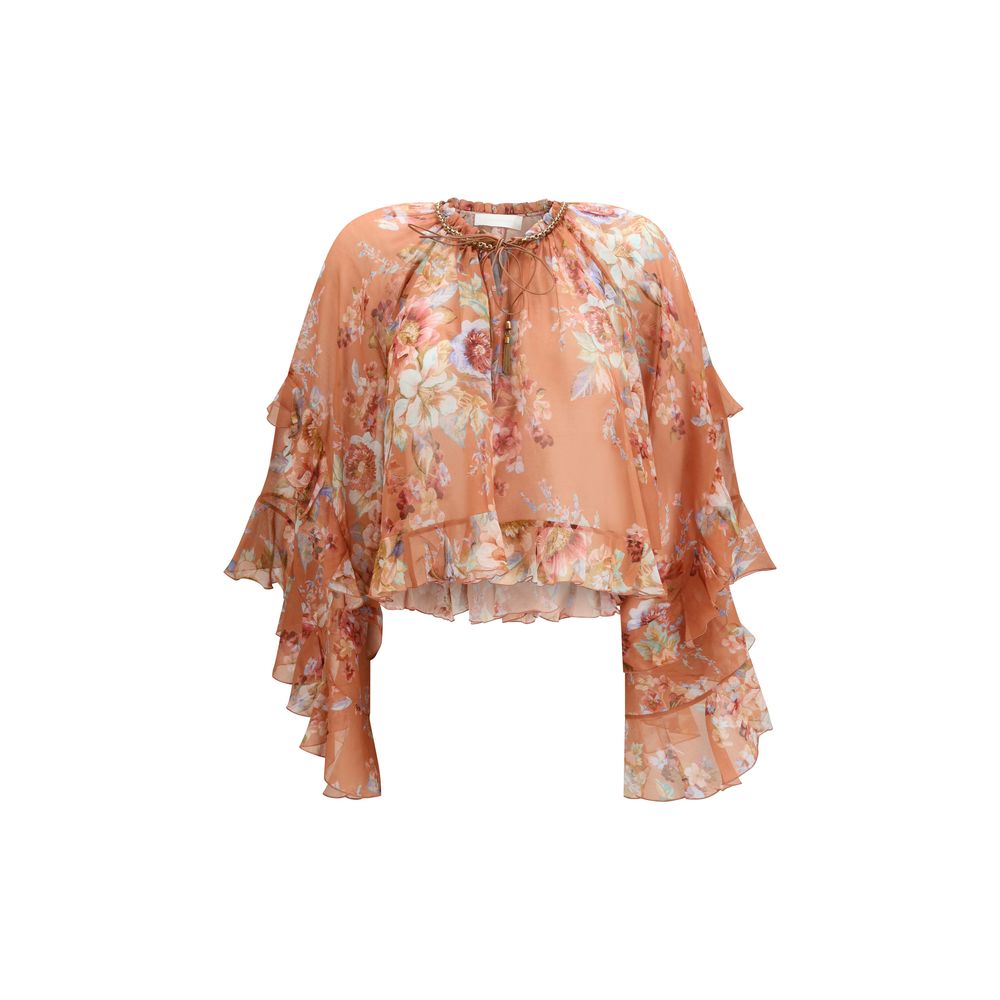 Zimmermann Multicolor Cotton Blouse - Elegant Sheer Design