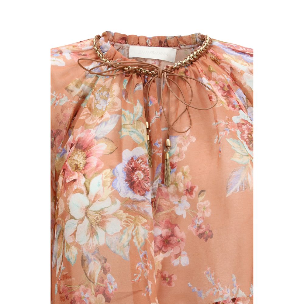Zimmermann Multicolor Cotton Blouse - Elegant Sheer Design