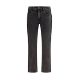 7FOR Black Cotton Straight-Leg Jeans for Men - Stylish Comfort