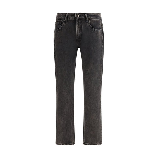 7FOR Zwarte katoenen jeans met rechte pijpen