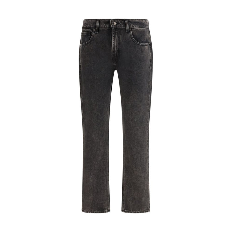 7FOR Zwarte katoenen jeans met rechte pijpen