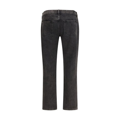 7FOR Zwarte katoenen jeans met rechte pijpen