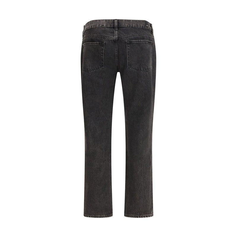 7FOR Zwarte katoenen jeans met rechte pijpen