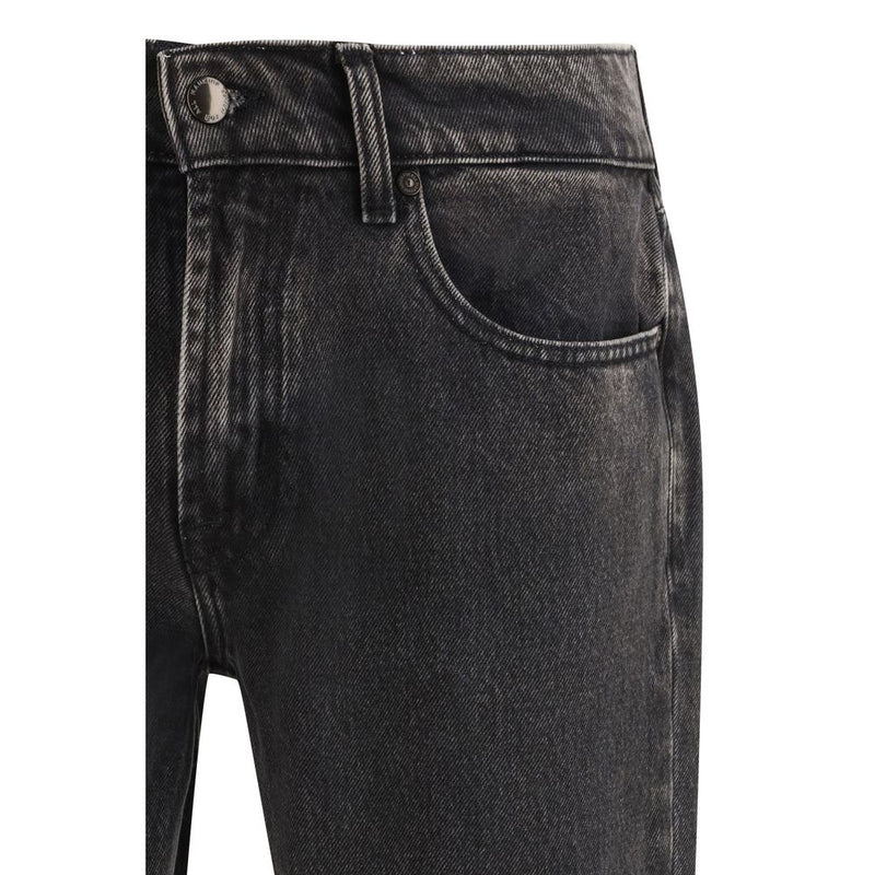 7FOR Zwarte katoenen jeans met rechte pijpen