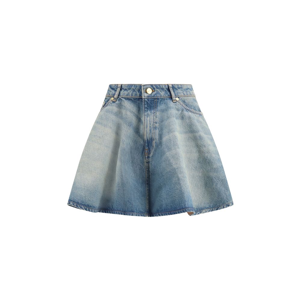 Ganni Blue Denim Miniskirt for Women