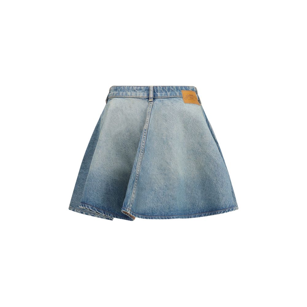 Ganni Blue Denim Miniskirt for Women