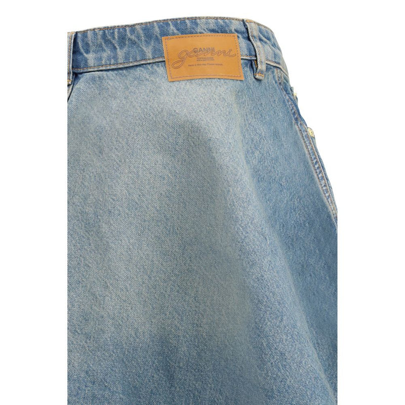 Ganni Blue Denim Miniskirt for Women