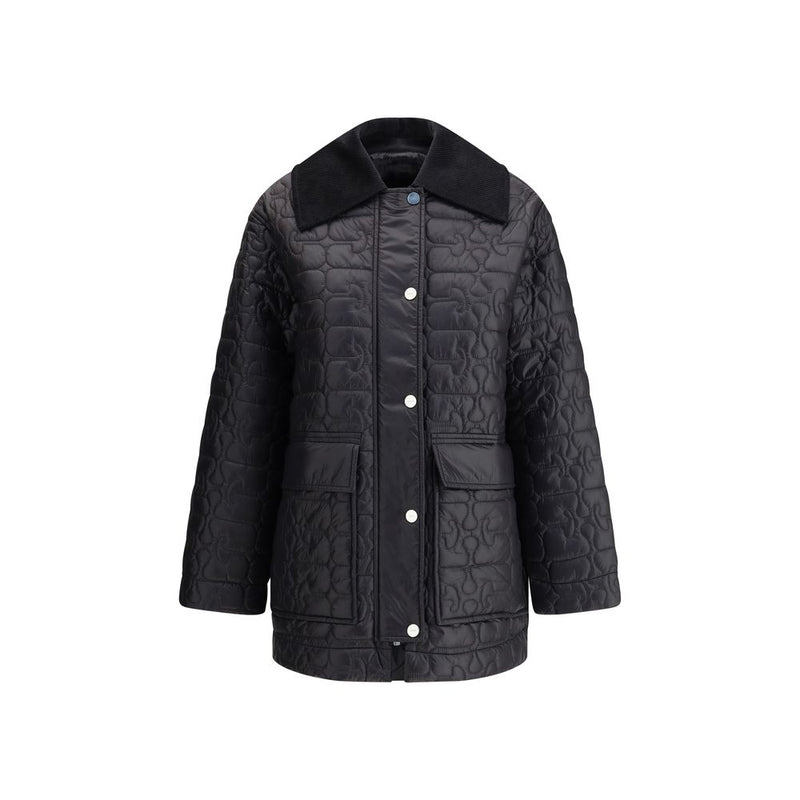 Ganni Gray Nylon Down Jacket for Women - Stylish & Functional