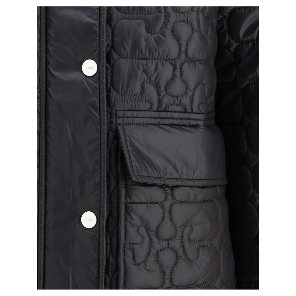 Ganni Gray Nylon Down Jacket for Women - Stylish & Warm