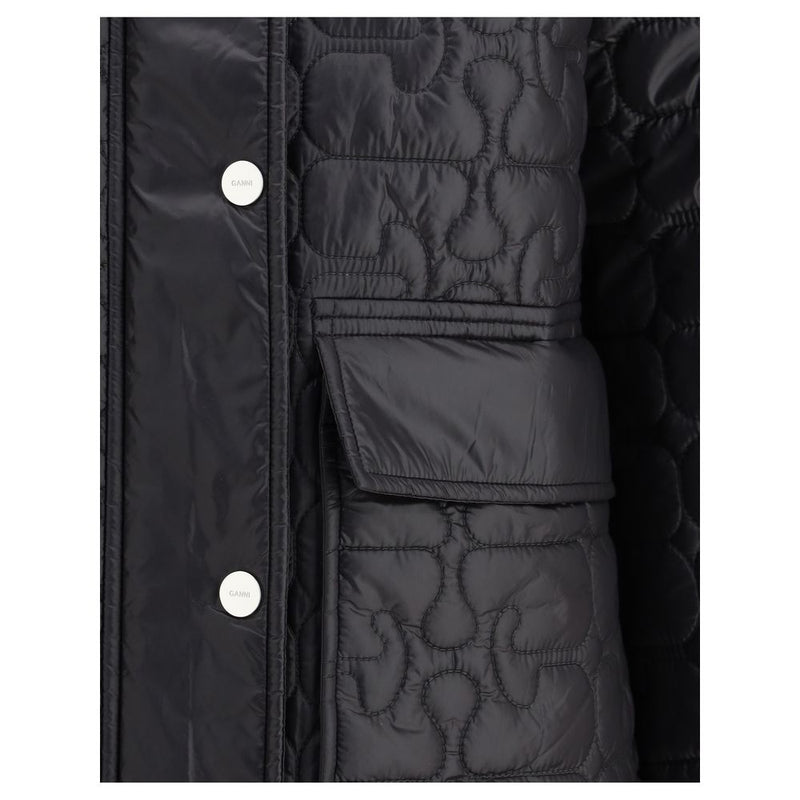 Ganni Gray Nylon Down Jacket for Women - Stylish & Functional