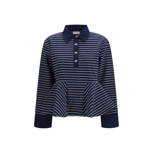 Polo Ganni en coton bleu