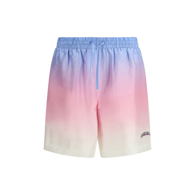 Casablanca Multicolor Silk Bermuda Shorts - Volcano Gradient