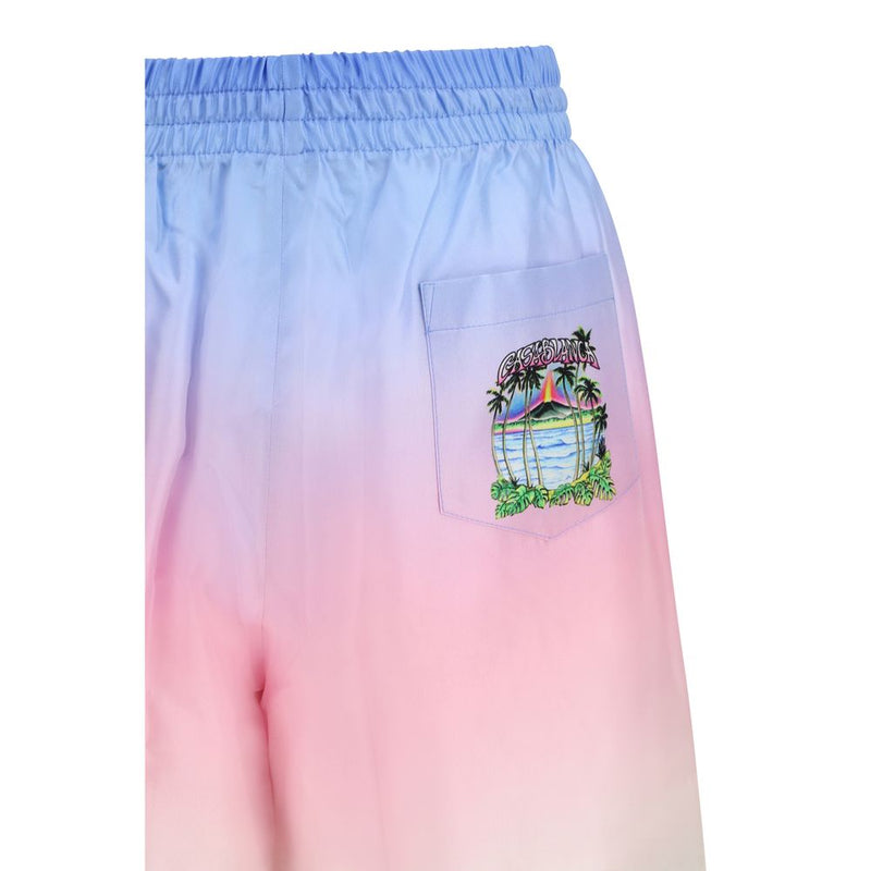 Casablanca Multicolor Silk Bermuda Shorts - Volcano Gradient