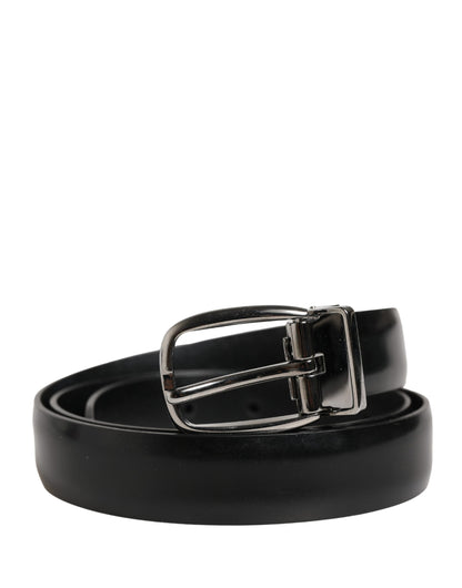 Ceinture Dolce &amp; Gabbana pour homme, en cuir noir classique avec boucle en métal