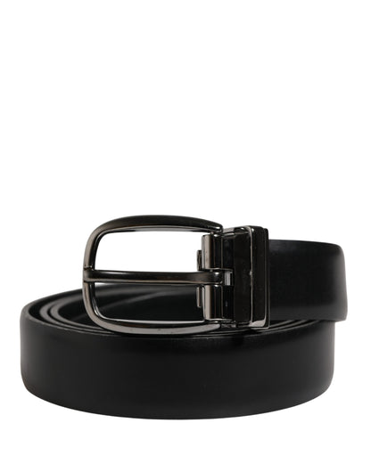 Ceinture Dolce &amp; Gabbana pour homme, en cuir noir classique avec boucle en métal