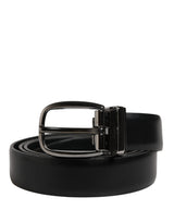 Ceinture Dolce &amp; Gabbana pour homme, en cuir noir classique avec boucle en métal