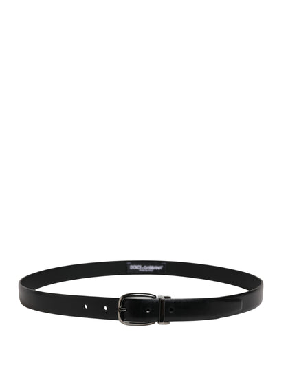 Ceinture Dolce &amp; Gabbana pour homme, en cuir noir classique avec boucle en métal