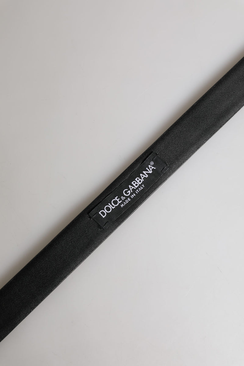Dolce & Gabbana Men Black Classic Leather Metal Buckle Belt