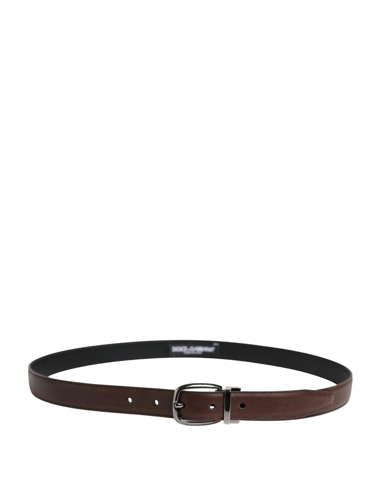 Ceinture Dolce &amp; Gabbana pour homme, en cuir marron classique avec boucle en métal