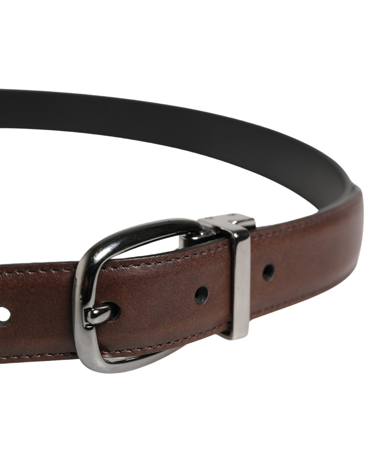 Ceinture Dolce &amp; Gabbana pour homme, en cuir marron classique avec boucle en métal