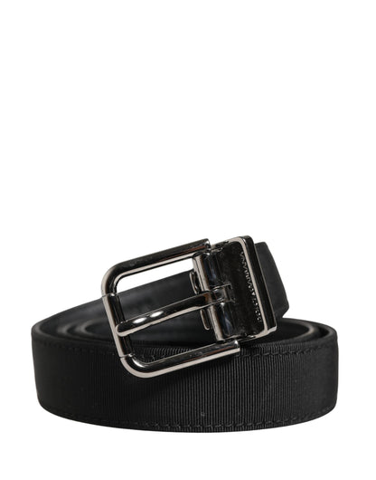 Ceinture Dolce &amp; Gabbana pour homme en cuir viscose noir avec boucle métallique