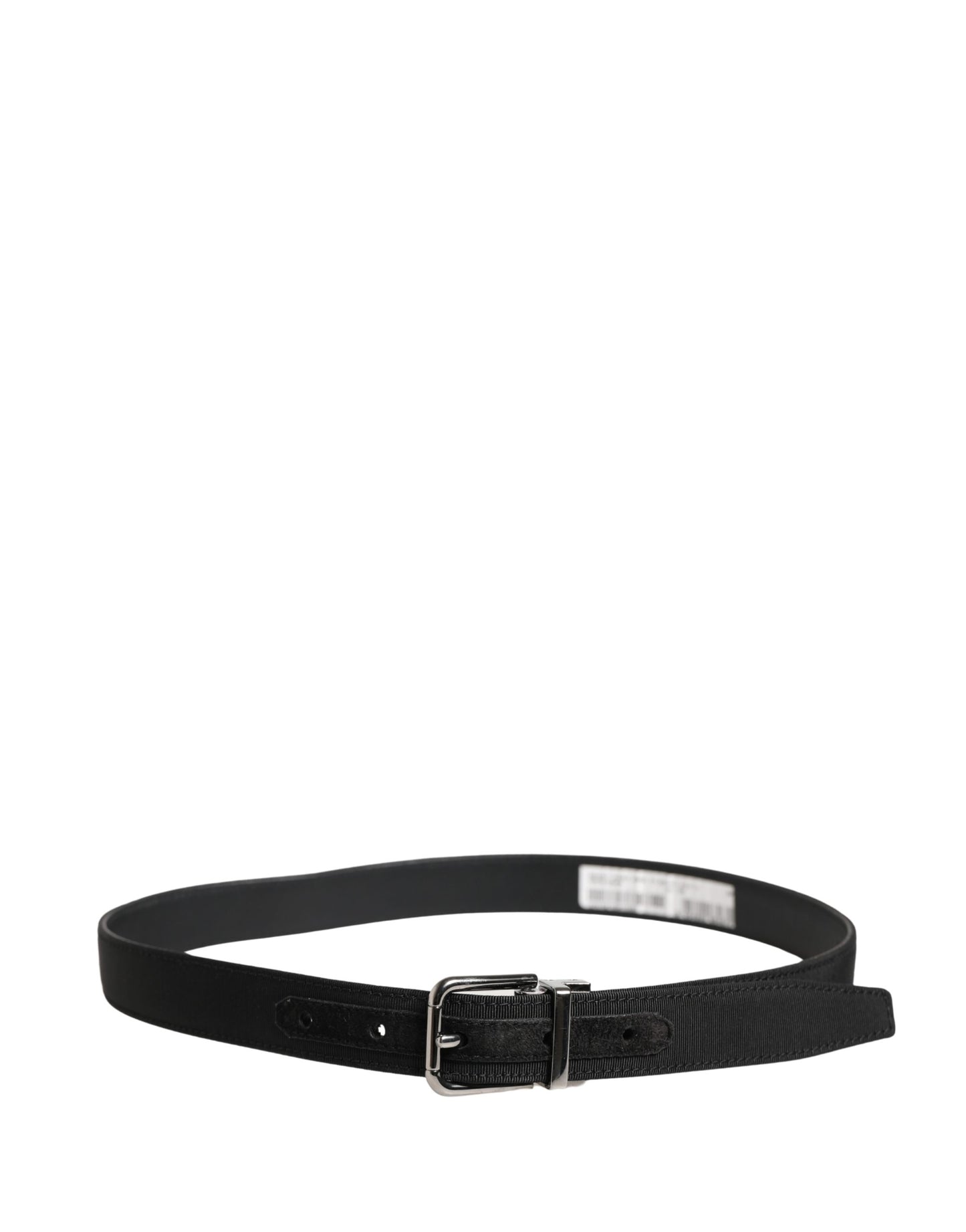 Ceinture Dolce &amp; Gabbana pour homme en cuir viscose noir avec boucle métallique