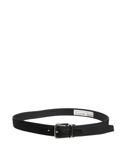 Ceinture Dolce &amp; Gabbana pour homme en cuir viscose noir avec boucle métallique