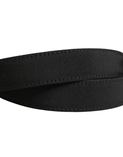 Ceinture Dolce &amp; Gabbana pour homme en cuir viscose noir avec boucle métallique