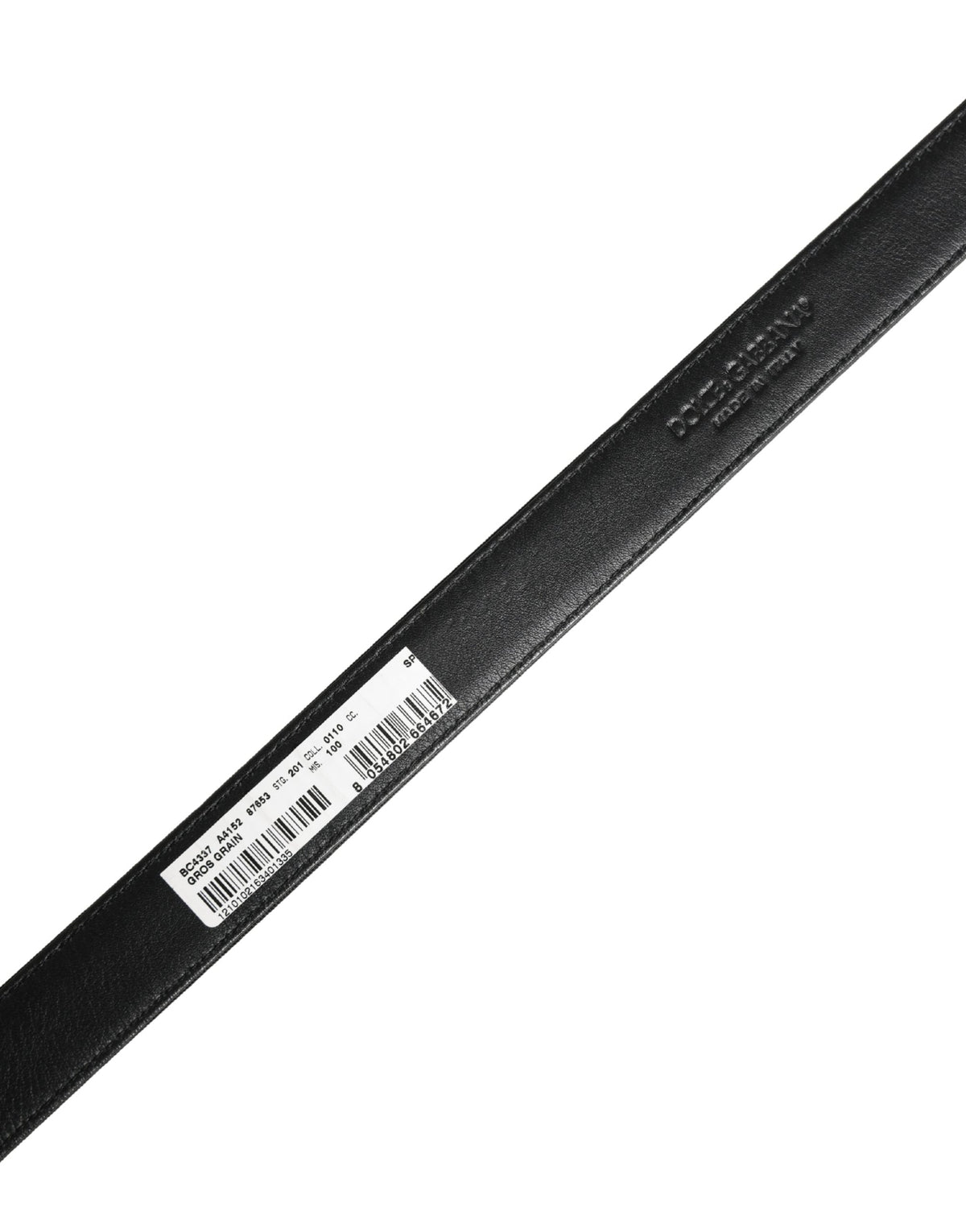 Ceinture Dolce &amp; Gabbana pour homme en cuir viscose noir avec boucle métallique