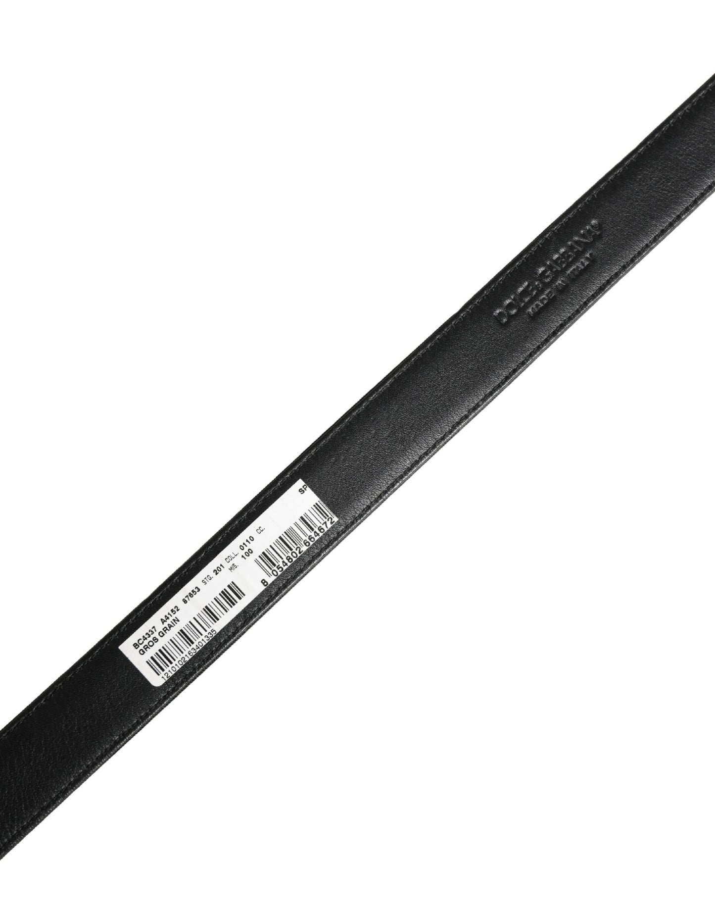 Ceinture Dolce &amp; Gabbana pour homme en cuir viscose noir avec boucle métallique