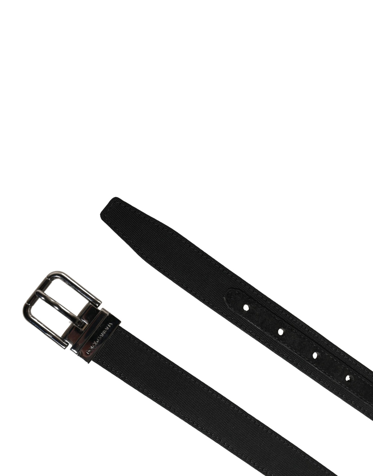 Ceinture Dolce &amp; Gabbana pour homme en cuir viscose noir avec boucle métallique