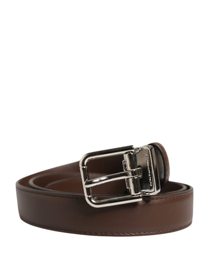 Ceinture Dolce &amp; Gabbana pour homme, en cuir marron classique avec boucle en métal