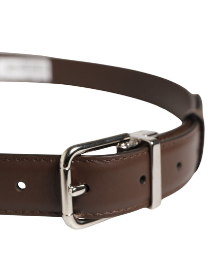Ceinture Dolce &amp; Gabbana pour homme, en cuir marron classique avec boucle en métal