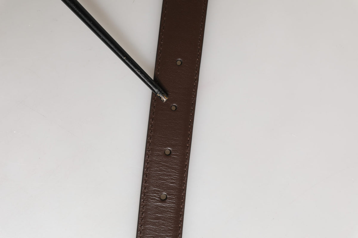 Ceinture Dolce &amp; Gabbana pour homme, en cuir marron classique avec boucle en métal